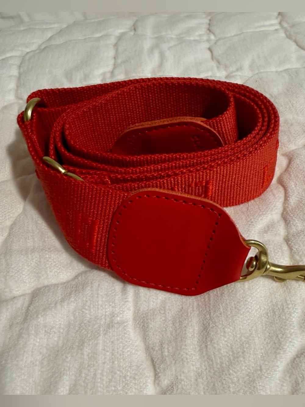 NWOT Clare V Red Crossbody Strap with Gold Hardware